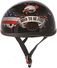 Bikers Choice Bikers Choice Original Freedom Eagle Helmet, Black, M - 649532