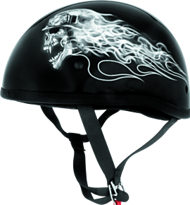 Bikers Choice Bikers Choice Original Lethal Threat Biker Skull Helmet, Black/White, M - 646928