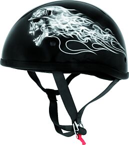 Bikers Choice Bikers Choice Original Lethal Threat Biker Skull Helmet, Black/White, XS - 646926