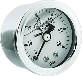 Bikers Choice Bikers Choice White Face Liquid Filled Oil Pressure Gauge 0-60 Psi 1/8 NPT - 210077