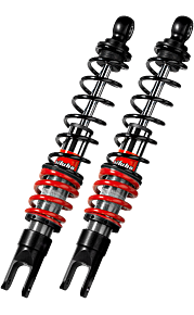 Bitubo Suspension Bitubo Suspension Bitubo YGB0 Twinshocks Rear Adjustable: Spring Preload, Red And Black Springs - SC078YGB01