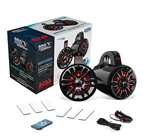 BOSS AUDIO Boss Audio Systems Marine Waketower Speakers 400 Watts/Pair/ 4in/ 2 Way - MRWT40RGB