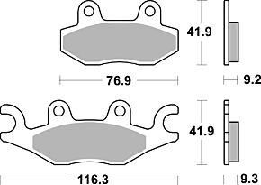 Brembo OE Powersports Brembo OE Powersports Brembo OE 08-09 Tgb X-Motion 250cc Sinter Brake Pad - Front - 07095XS