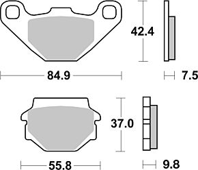 Brembo OE Powersports Brembo OE Powersports Brembo OE 90-90 Kawasaki ZZR 250cc Brake Pad - Rear - 07YA54SP