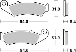 Brembo OE Powersports Brembo OE Powersports Brembo OE 90-96 Honda RVF RR (NC35) 400cc Brake Pad - Rear - 07HO2911