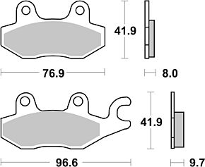 Brembo OE Powersports Brembo OE Powersports Brembo OE 99-01 Triumph Daytona 750cc Brake Pad - Rear - 07YA20SP