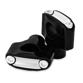 BURLY BRAND Burly Brand Reaper Riser Clamp 2-Bolt 1-1/2in Tall for 1in Bar, Set - Black Machined - B12-8015BM