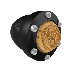 BURLY BRAND Burly Brand Universal Reaper Amber Front Led Turn Signal Set 5/16 Bolt - Black - B13-2513