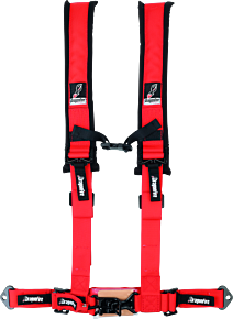 DragonFire Racing DragonFire Racing Harness- H-Style- 4-Point- 2in Buckle- Red - 521272