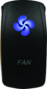 DragonFire Racing DragonFire Racing Lighted Switch Fan On/Off Blue - 521381