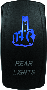 DragonFire Racing DragonFire Racing Lighted Switch Finger Rear Light On/Off Blue - 521387