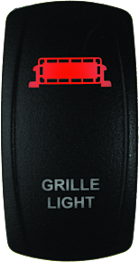 DragonFire Racing DragonFire Racing Lighted Switch Grill Light On/Off Red - 522619