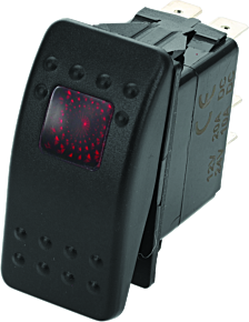 DragonFire Racing DragonFire Racing Lighted Switch On/Off Rocker Switch Red Lite - 520982