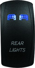 DragonFire Racing DragonFire Racing Lighted Switch Rear Light On/Off Blue - 521391