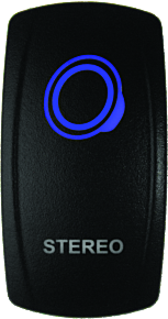 DragonFire Racing DragonFire Racing Lighted Switch Stereo On/Off Blue - 522622