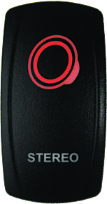 DragonFire Racing DragonFire Racing Lighted Switch Stereo On/Off Red - 522623