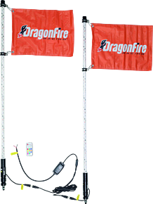 DragonFire Racing DragonFire Racing Whips - 4Ft Spiral Led Clear Pair - 522804