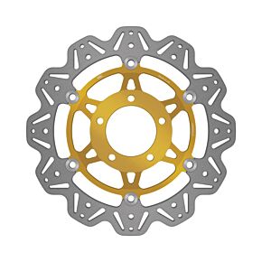 EBC Powersports EBC Powersports EBC 01-04 Triumph Hinckley Daytona 955i (5 Bolt Single Sided) Front Lft/Rght Vee Floating Gold Rotor - VR669GLD