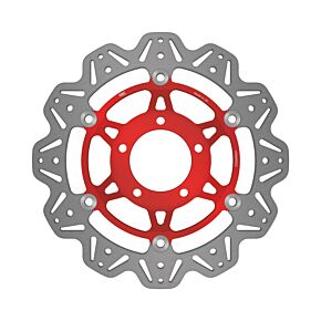 EBC Powersports EBC Powersports EBC 01-04 Triumph Hinckley Daytona 955i (5 Bolt Sngl Side Arm) Frt Left/Right Vee Floating Red Rotor - VR669RED