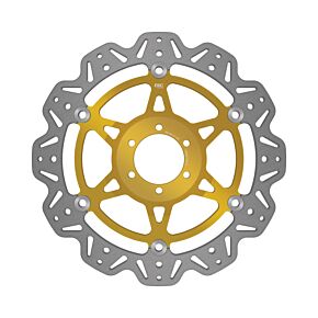 EBC Powersports EBC Powersports EBC 08-15 Aprilia Dorsoduro 750 ABS Front Left/Right Vee Floating Gold Rotor - VR621GLD
