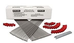 Excel Excel Rear Spoke/Red Nipple Set (w/ Wrench) - 8 Gauge / 32 Qty - Red - XS8-14197R