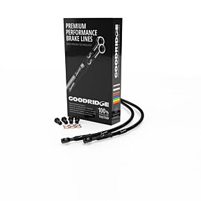 Goodridge Goodridge 08-11 Harley-Davidson FXCW/FXCWC Black Front Brake Line w/Black Fitting - HD0096-1FB-BK