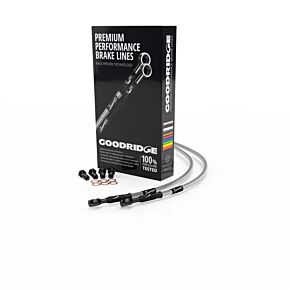 Goodridge Goodridge 91-92 Harley-Davidson FXDB-S Black Front Brake Line w/Clear Fitting - HD0054-1FB-CL