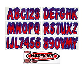 Hardline Hardline Boat Lettering Registration Kit 3 in. - 200 Red/Purple - REPUG200