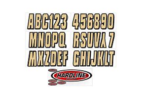 Hardline Hardline Boat Lettering Registration Kit 3 in. - 320 Beige/Black - BRBLK320