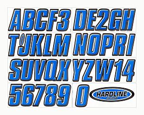 Hardline Hardline Boat Lettering Registration Kit 3 in. - 400 Blue Solid - BLU400EC