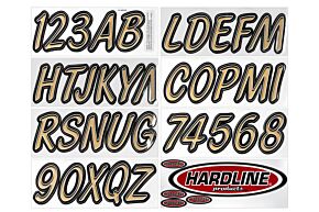 Hardline Hardline Boat Lettering Registration Kit 3 in. - 400 Brown/Black - BRBKG400