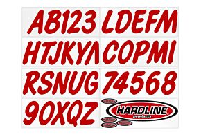 Hardline Hardline Boat Lettering Registration Kit 3 in. - 400 Red Solid - RED400EC