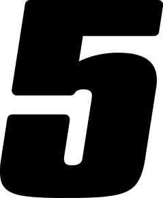 Hardline Hardline Dirt Digits 3pk 4 in. - High Gloss Number 5 - Black - DD43B-5