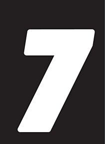 Hardline Hardline Dirt Digits 3pk 4 in. - High Gloss Number 7 - White - DD43W-7