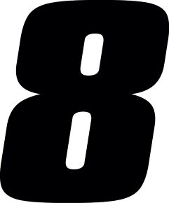 Hardline Hardline Dirt Digits 3pk 4 in. - High Gloss Number 8 - Black - DD43B-8