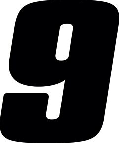 Hardline Hardline Dirt Digits 3pk 4 in. - High Gloss Number 9 - Black - DD43B-9