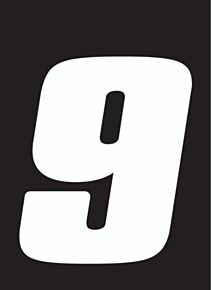Hardline Hardline Dirt Digits 3pk 4 in. - High Gloss Number 9 - White - DD43W-9
