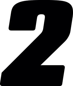 Hardline Hardline Dirt Digits 3pk 5.5 in. - High Gloss Number 2 - Black - DD53B-2