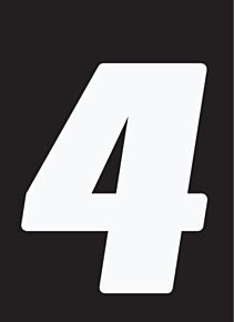 Hardline Hardline Dirt Digits 3pk 5.5 in. - High Gloss Number 4 - White - DD53W-4