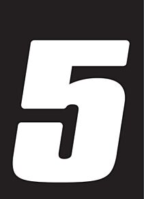 Hardline Hardline Dirt Digits 3pk 5.5 in. - High Gloss Number 5 - White - DD53W-5