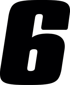 Hardline Hardline Dirt Digits 3pk 5.5 in. - High Gloss Number 6 - Black - DD53B-6