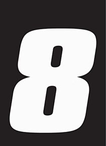 Hardline Hardline Dirt Digits 3pk 5.5 in. - High Gloss Number 8 - White - DD53W-8
