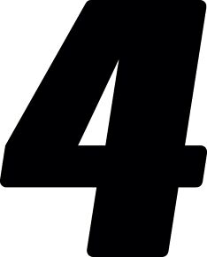 Hardline Hardline Dirt Digits 3pk 7 in. - High Gloss Number 4 - Black - DD73B-4