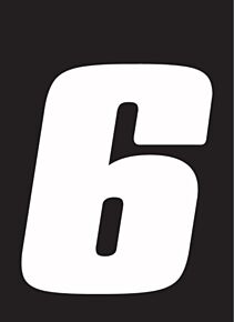 Hardline Hardline Dirt Digits 3pk 7 in. - High Gloss Number 6 - White - DD73W-6