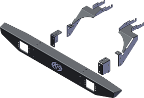 KFI KFI 21+ Polaris General 1000/ 4/ XP/ XP 4 Bumper Rear Formed - 102080