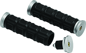 Kuryakyn Kuryakyn Dillinger Grips 1in Silver - 6676