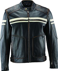 Kuryakyn Kuryakyn Leather By River Road Hoodlum Vintage Leather Jacket Black - Medium - 094383