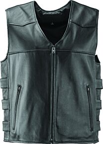 Kuryakyn Kuryakyn Leather By River Road Plains Leather Vest Black - 4XL - 094411