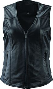 Kuryakyn Kuryakyn Leather By River Road Plains Leather Vest Black Womens - Small - 094412