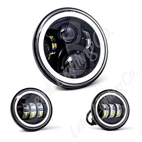 Letric Lighting Letric Lighting 7in Led Black Full-Halo Indian - LLC-ILHK-7BH